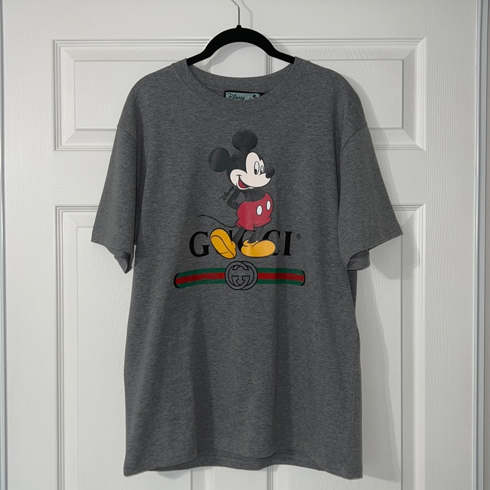 Gucci x Disney shirt with Mickey Mouse on the front.